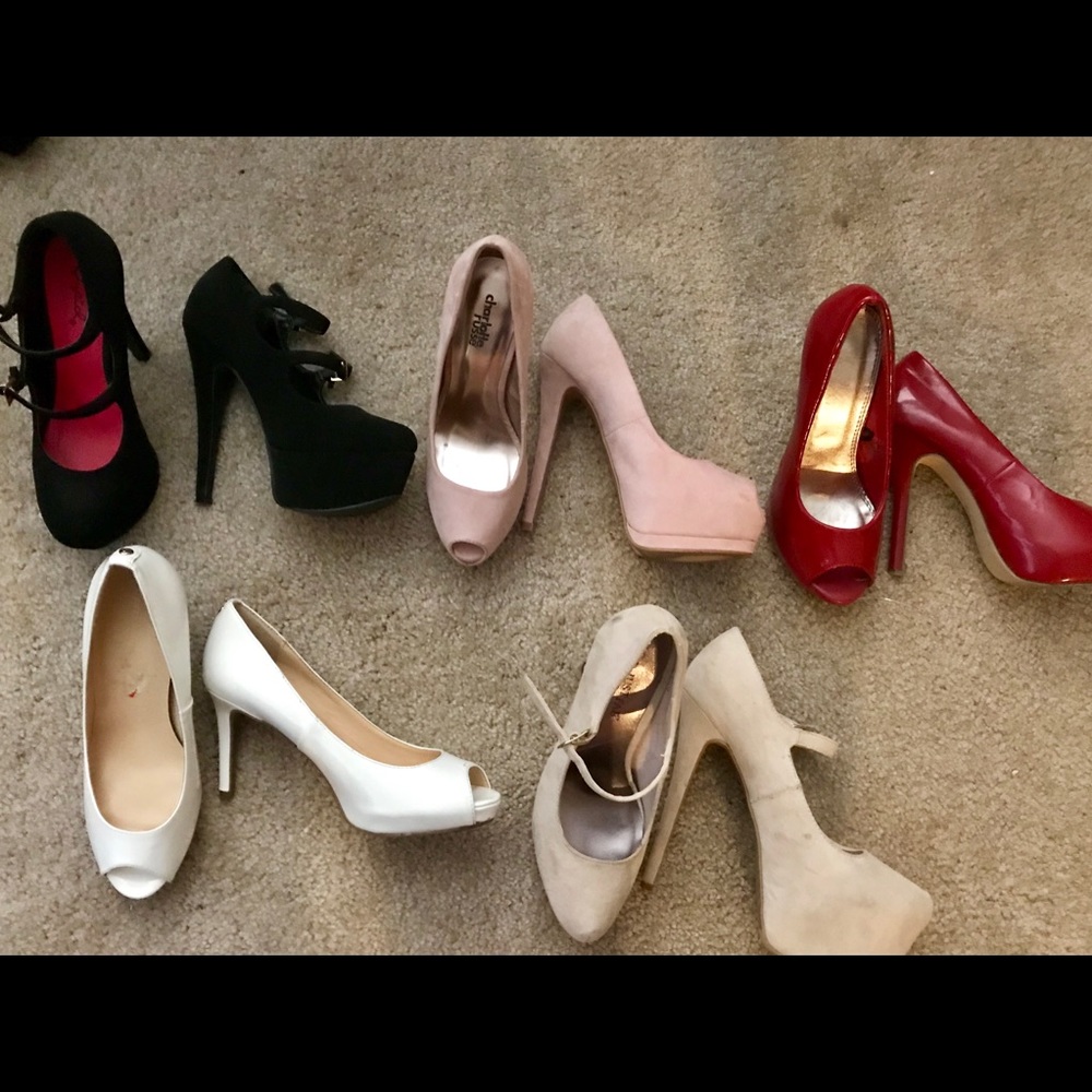 Bundle of five (5) heels various brands